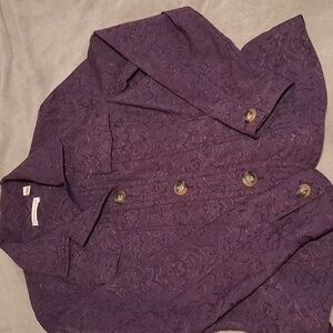 Coldwater Creek Plum Embroidered Jacket